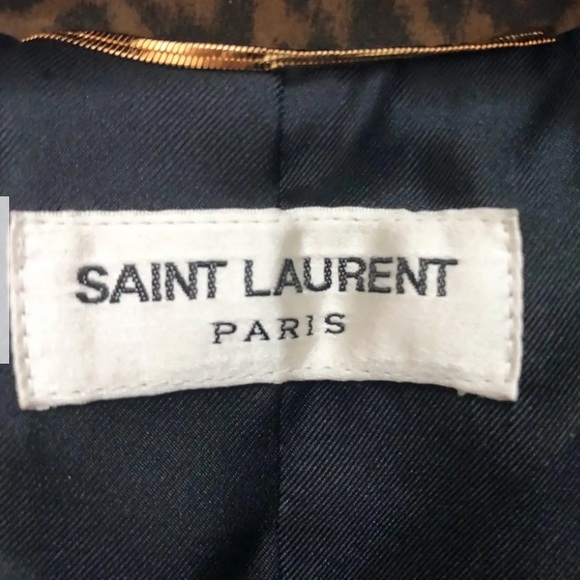 Vintage! Rare! New! ๐St.Laurent Leopard Fringe Curtis Jacket Sz. 38 NWT ๐๐ - Picture 10 of 16